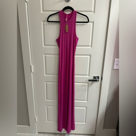 {SKIMS} SOFT LOUNGE SHIMMER RACERBACK DRESS [FUCHSIA] - Picture 7 of 8
